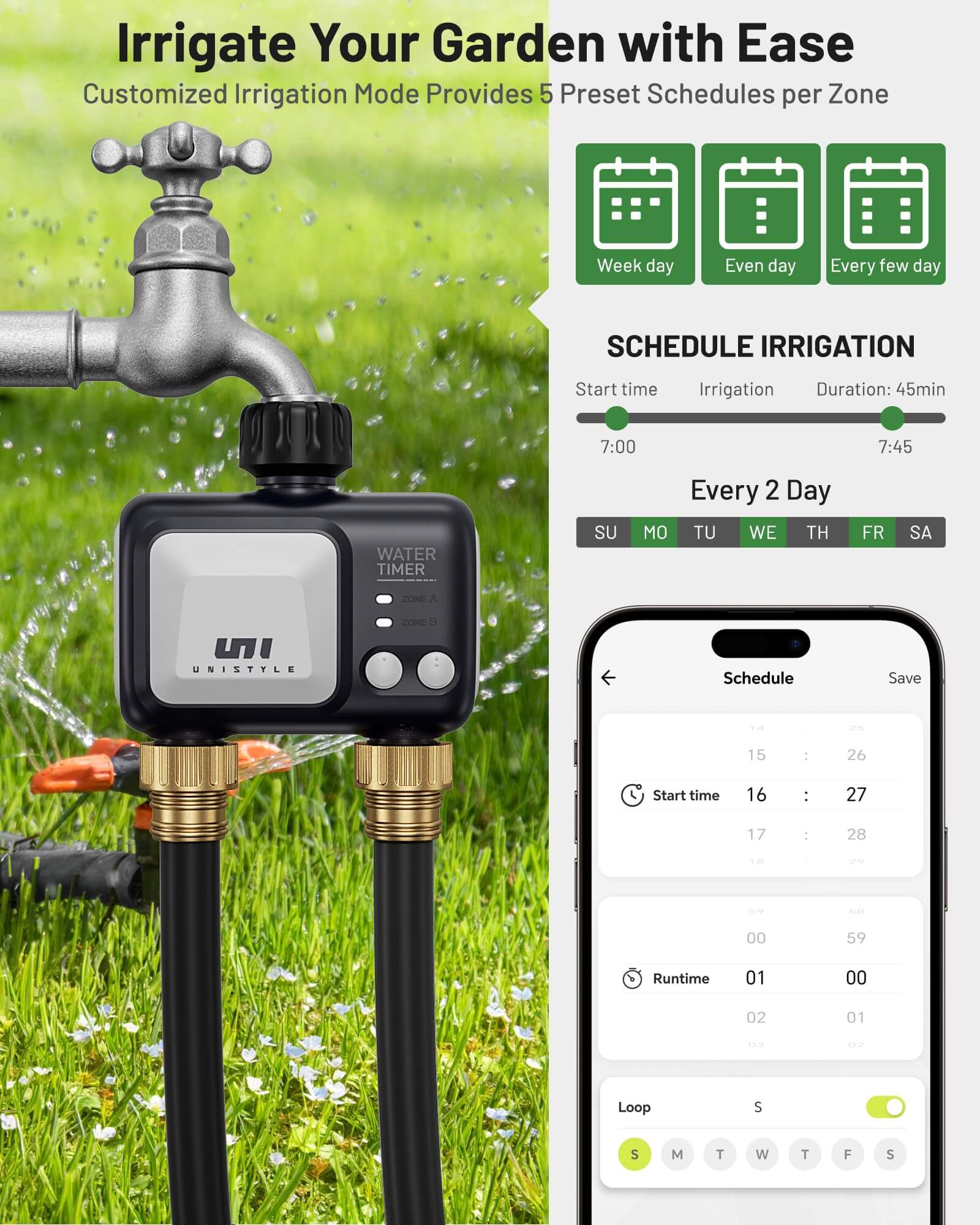 Unistyle WiFi Sprinkler Timer 1 Zone